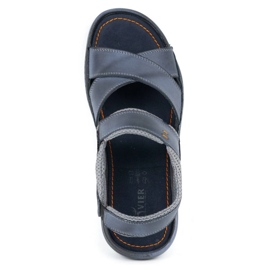 Olivier Sandali da uomo in pelle 336GT blu navy 4