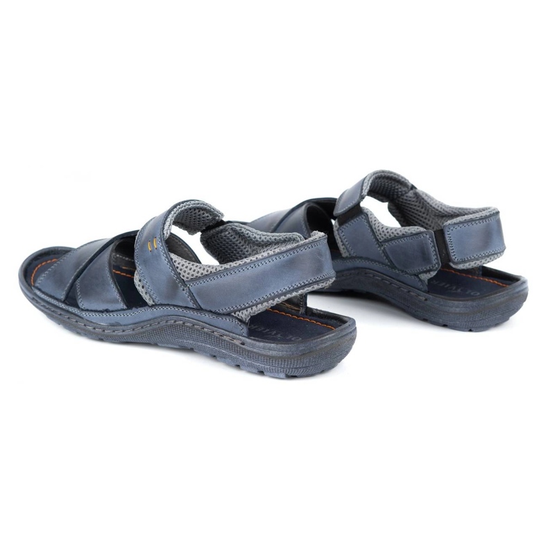 Olivier Sandali da uomo in pelle 336GT blu navy 3