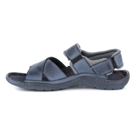 Olivier Sandali da uomo in pelle 336GT blu navy 1