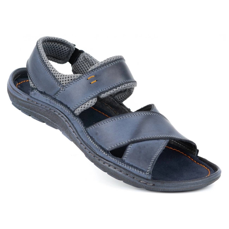 Olivier Sandali da uomo in pelle 336GT blu navy 2