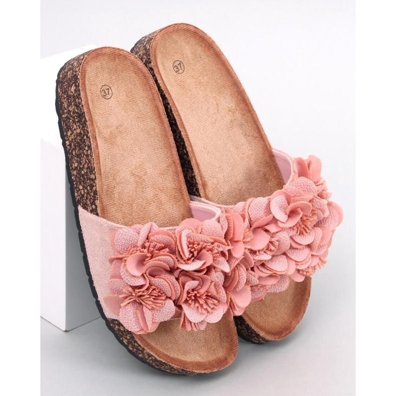 BM Pantofole in sughero con fiori Brice Pink rosa 1