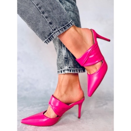 Mules Charisse fucsia con tacco a spillo rosa 2