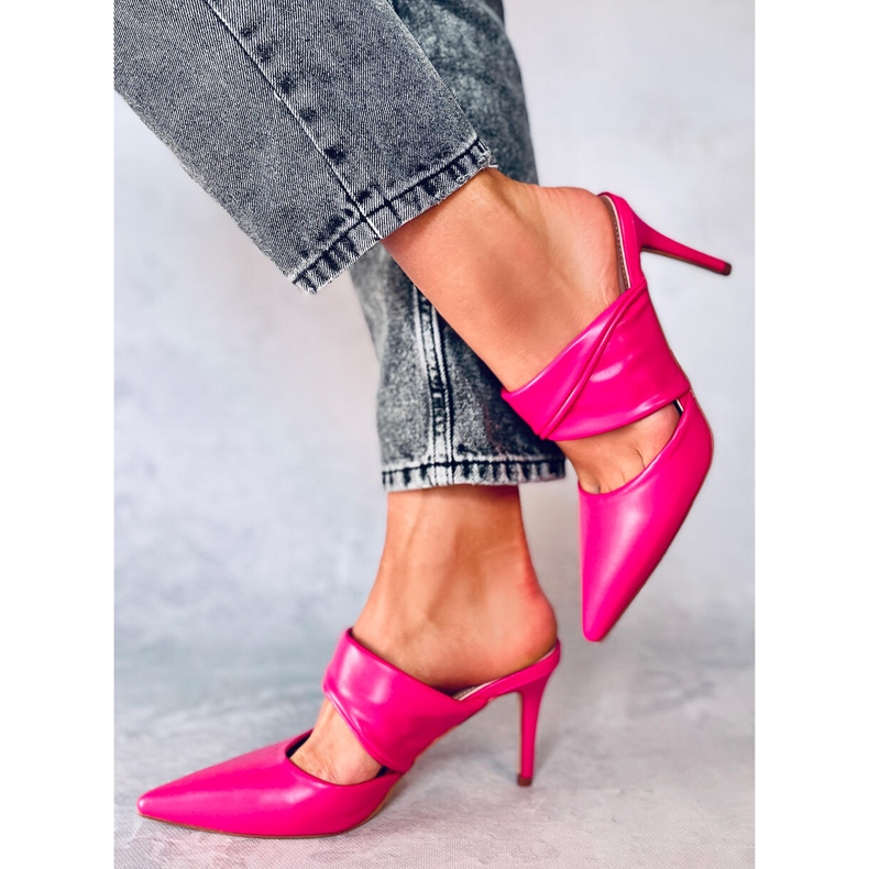 Mules Charisse fucsia con tacco a spillo rosa 2