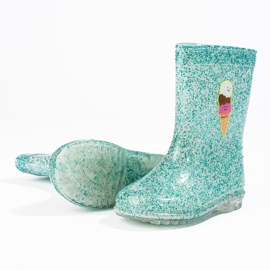 Stivaletti alti glitter da bambina Shelovet menta verde 1