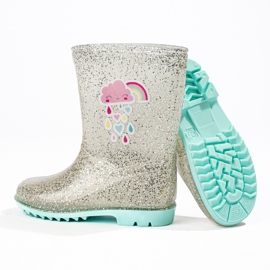 Galosce d'argento Shelovet da bambina con brillantini 2