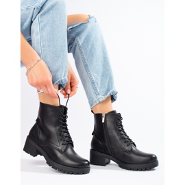 Classici stivaletti stringati da donna neri nero 1