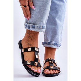 Ciabatte Donna Con Borchie Grandi Nere Mercure nero 1