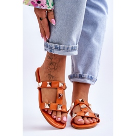 Pantofole Da Donna Mercure Arancio Con Borchie Grandi arancia 1