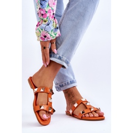 Pantofole Da Donna Mercure Arancio Con Borchie Grandi arancia 2