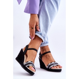 Sandali con zeppa comodi da donna Big Star LL274877 neri nero 2