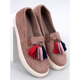 Salma Sneakers primaverili con frange kaki beige 1