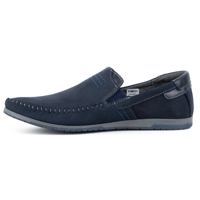 KOMODO Mocassini uomo in pelle 876 blu navy 1