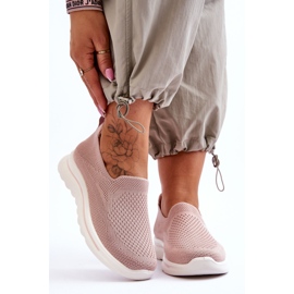 Sneakers da donna in tessuto rosa Slip-On Adiora 1