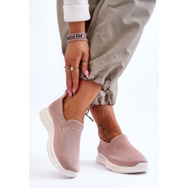 Sneakers da donna in tessuto rosa Slip-On Adiora 2