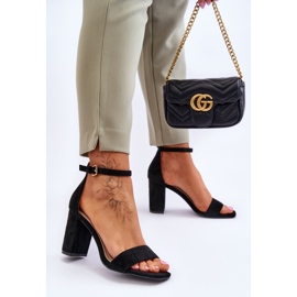 Sandali classici in camoscio da donna Black Passo nero 2