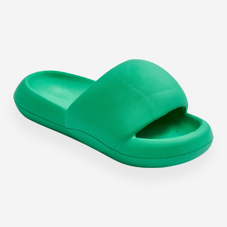 Ciabatte da donna con plateau in schiuma leggera verde Milton 2