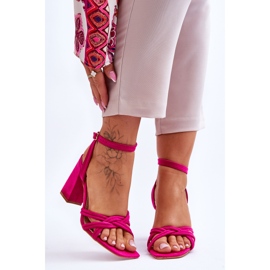 Classici sandali con tacco in pelle scamosciata Bernett fucsia rosa 1