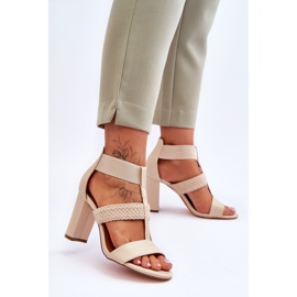 Sandali in pelle con tacco alto Marren beige 2