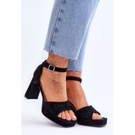 Sandali con plateau classici in pelle scamosciata neri di classe nero 1