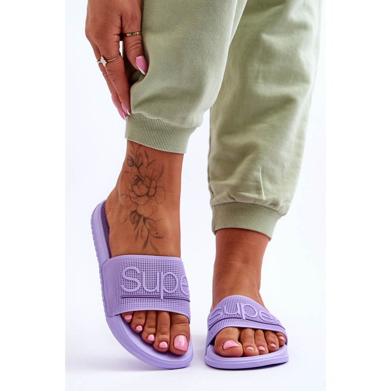 Pantofole Leggere Da Donna Con Scritta Merry Viola 1