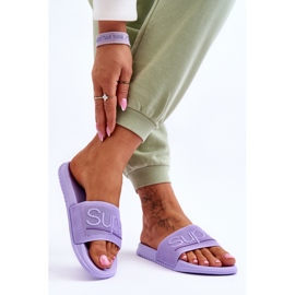 Pantofole Leggere Da Donna Con Scritta Merry Viola 2