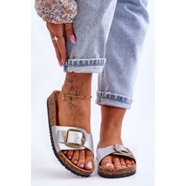 Ciabatte da donna classiche con plateau in sughero Argento Noa d'argento 2