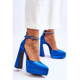 Pompe alla moda su un tacco Santoro blu 2