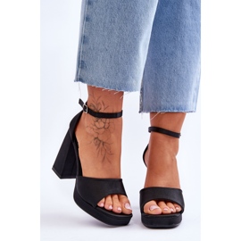 Sandali di raso su tacchi massicci Black Eternity nero 1