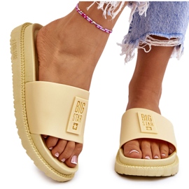 Pantofole da donna Big Star JJ274A305 gialle giallo 4