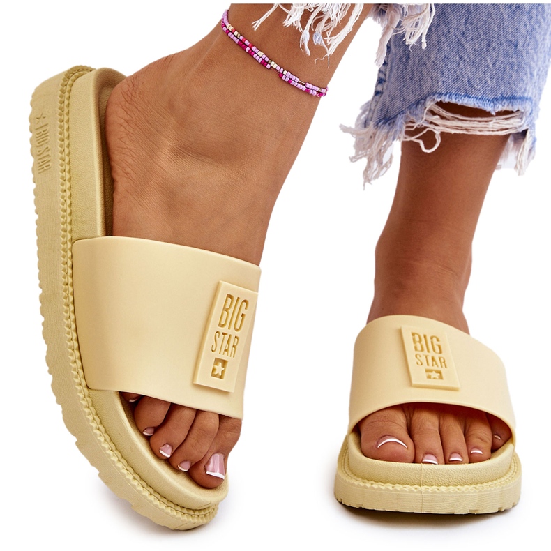 Pantofole da donna Big Star JJ274A305 gialle giallo 4