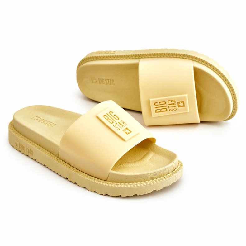 Pantofole da donna Big Star JJ274A305 gialle giallo 3