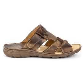 ŁUKPOL 866 pantofole da uomo marroni marrone 1