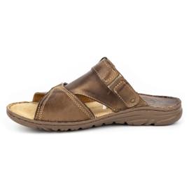 ŁUKPOL 866 pantofole da uomo marroni marrone 2