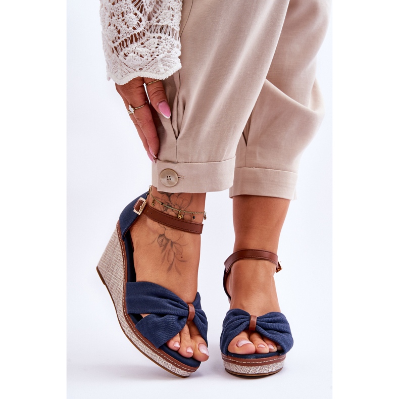 Sandali con Zeppa da Donna Blu Navy Daphne 1