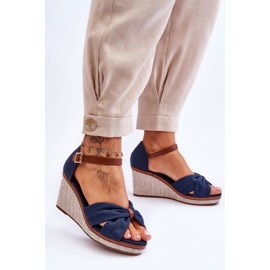Sandali con Zeppa da Donna Blu Navy Daphne 2