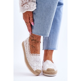 FE1 Espadrillas senza lacci in pizzo Bianco Blanco bianca 1