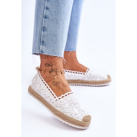 FE1 Espadrillas senza lacci in pizzo Bianco Blanco bianca 2