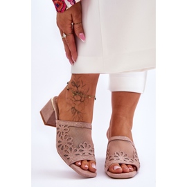 Pantofole Con Tacco Con Rete S.Barski KV-612-1 Nude beige 1