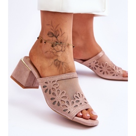 Pantofole Con Tacco Con Rete S.Barski KV-612-1 Nude beige 2