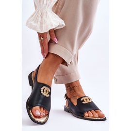 Sandali Donna Con Decorazione S.Barski KV-2775-49 Neri nero 2