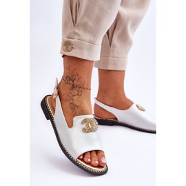 Sandali Donna Con Decorazione S.Barski KV-2775-49 Argento 2