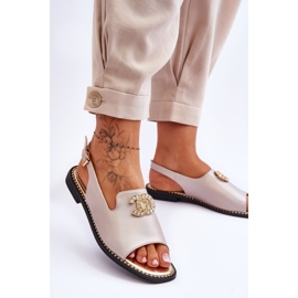 Sandali Donna Con Decorazione S.Barski KV-2775-49 Rosa-Oro 2