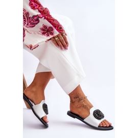Pantofole Basse Da Donna Con Ornamenti S.Barski KV-520-3 Argento 2