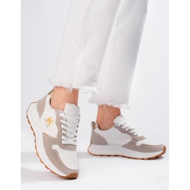 W. Potocki Sneakers su suola spessa Potocki bianco e beige 1