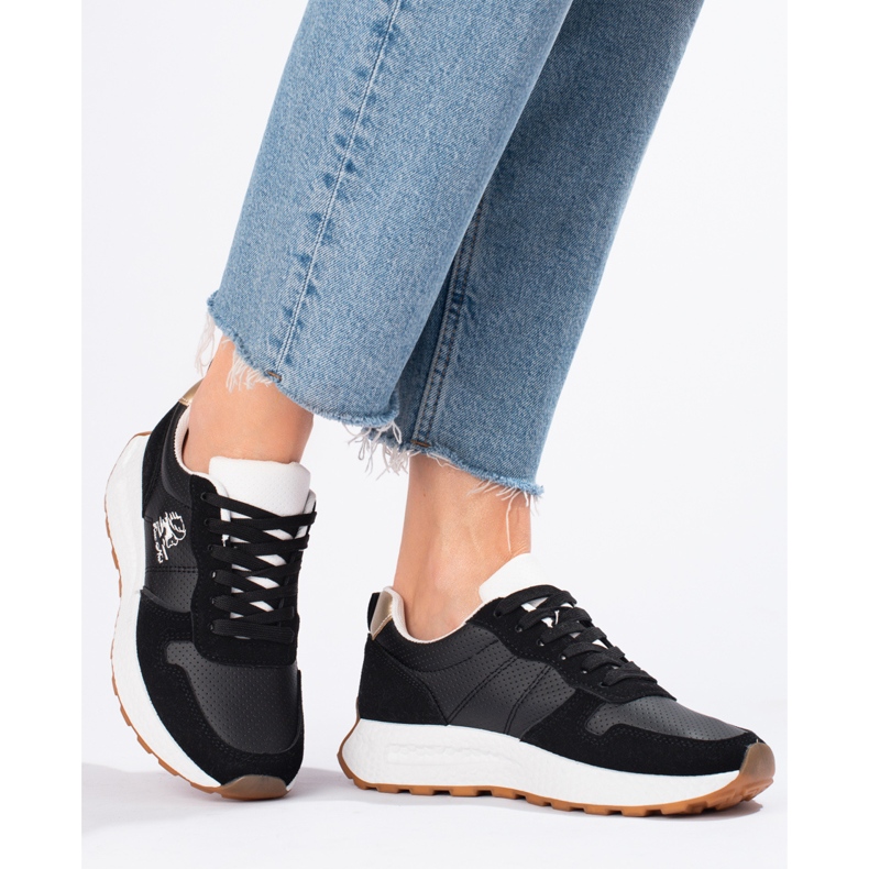 W. Potocki Scarpe da ginnastica su suole spesse Potocki nere nero 1