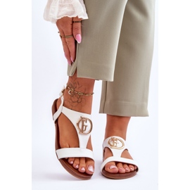 Sandali Bassi in Pelle S.Barski KV-5541-32 Bianco bianca 1