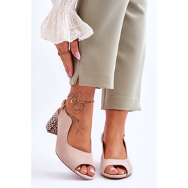 Sandali con tacco in camoscio da donna Maciejka 05870-04 Beige 1