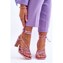 Sandali con tacco alto Tessoro rosa alla moda 1