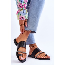 Infradito Donna Con Cinturino Decorativo Nero Sublime 2