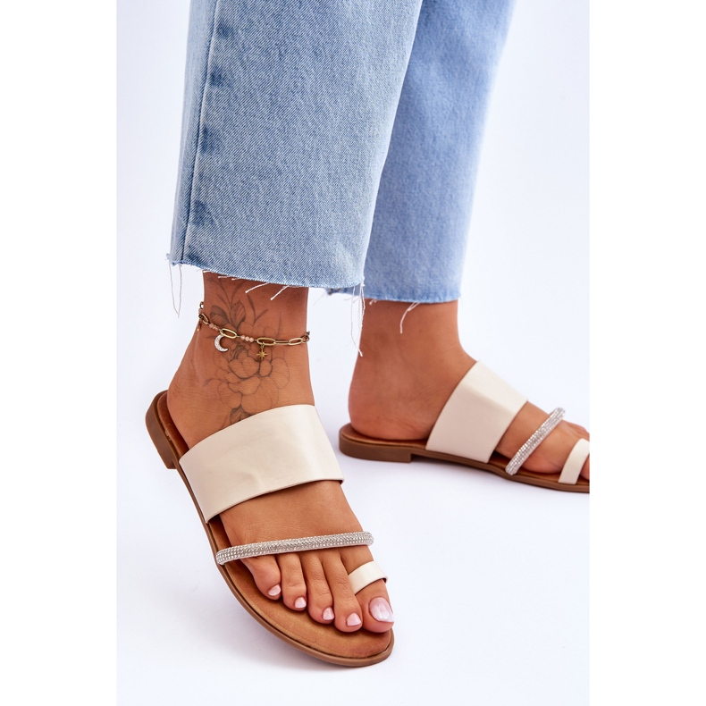 Infradito Donna Con Cinturino Decorativo Beige Sublime 2